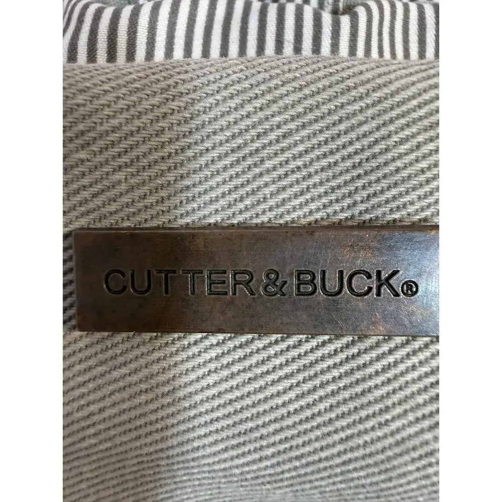 Cutter & Buck Gray Cotton Canvas Weekender Travel Tote Bag Shoulder Strap